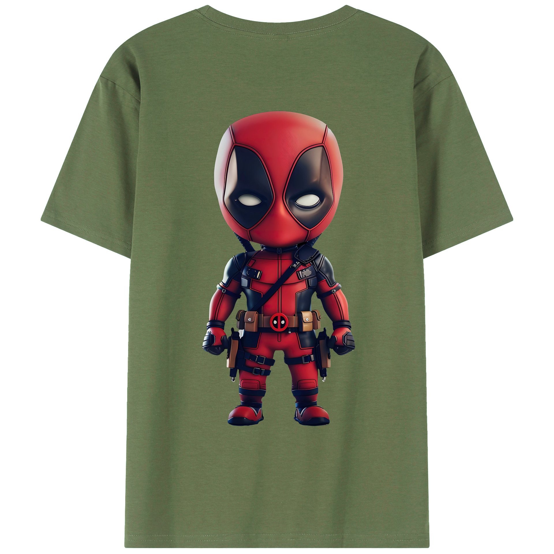 （画像用） Deadpool デッドプール 綿100％ メンズ半袖Tシャツ（バックプリント） 通気性